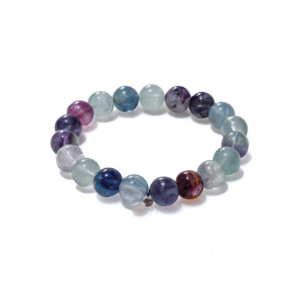 Color Fluorite Natural Stone Beaded Bracelet