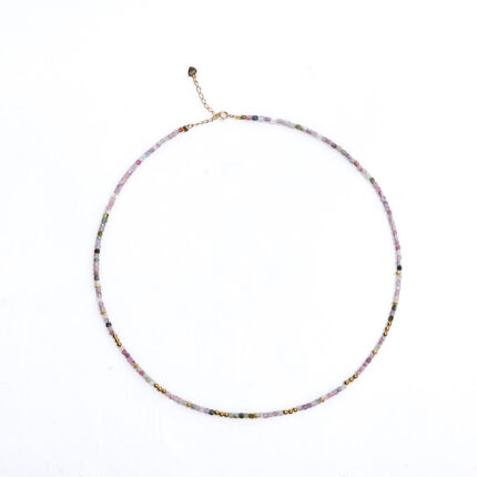 Tourmaline natural freshwater pearl bead necklace