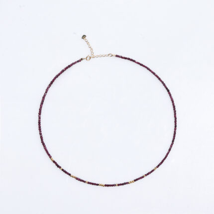 Garnet Stone Necklace Collarbone Necklace