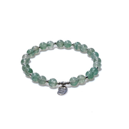 Natural Green Grass Crystal Beaded Bracelet